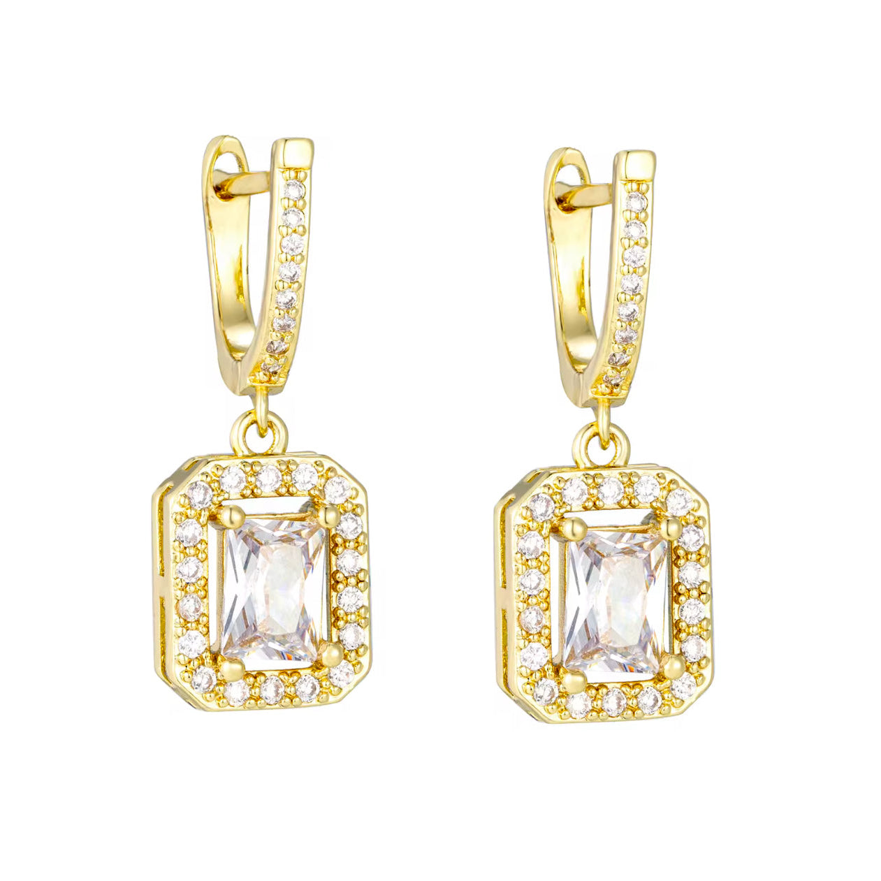 Juego de Joyería de Lujo en Oro de 14K con Zirconia