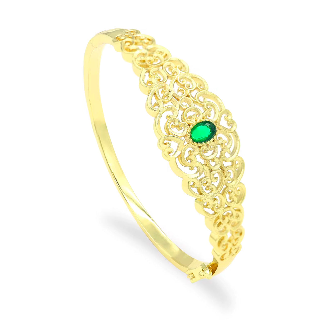 Conjunto de Joyería de Cuatro Piezas en Oro de 14K con Circón Verde