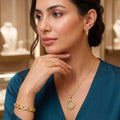 Conjunto de Joyería de Latón en Oro de 18K - Estilo Oriente Medio