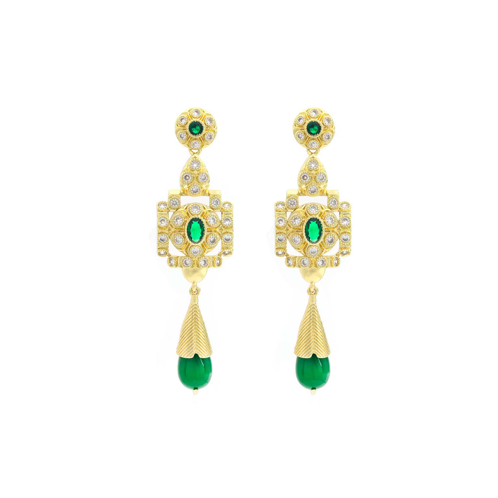 Conjunto Nupcial Esmeralda en Oro de 18K - Estilo Árabe