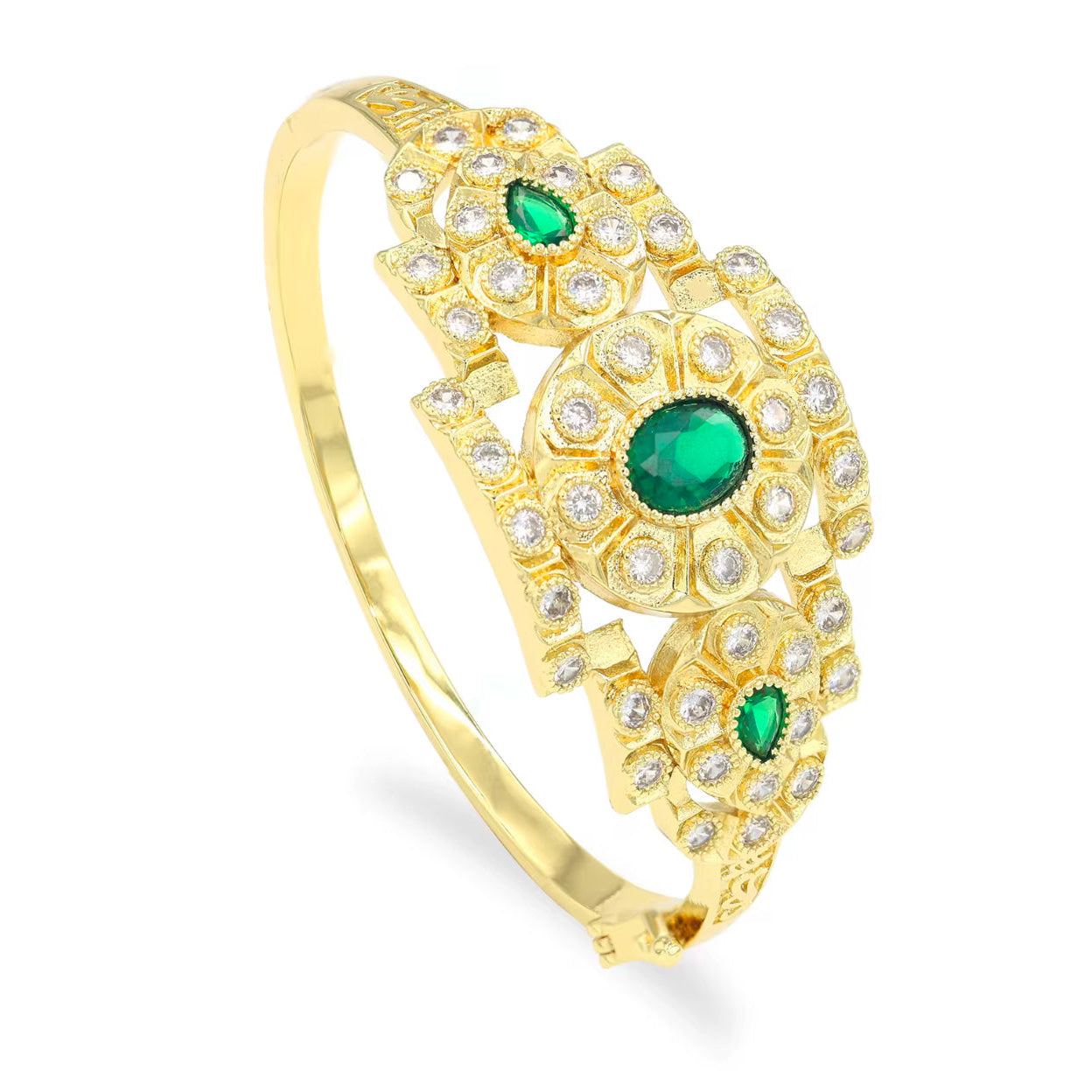 Conjunto Nupcial Esmeralda en Oro de 18K - Estilo Árabe