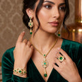 Conjunto Nupcial Esmeralda en Oro de 18K - Estilo Árabe