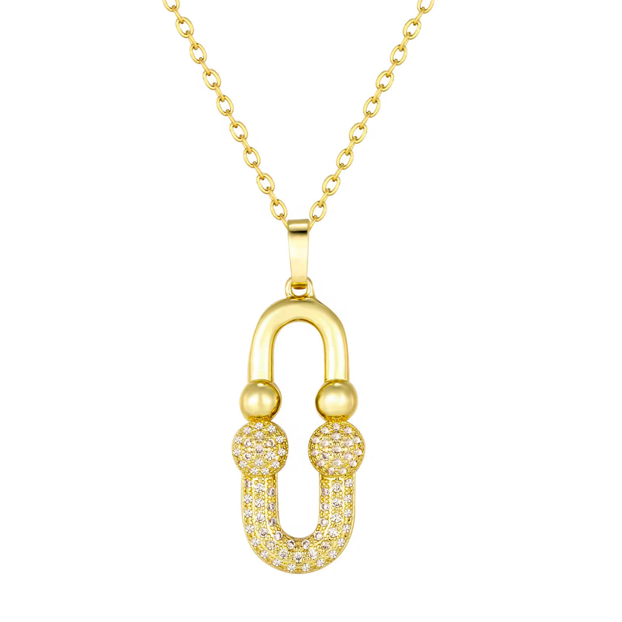 Juego de Joyería de Diseño en Latón Oro de 18K con Circonitas