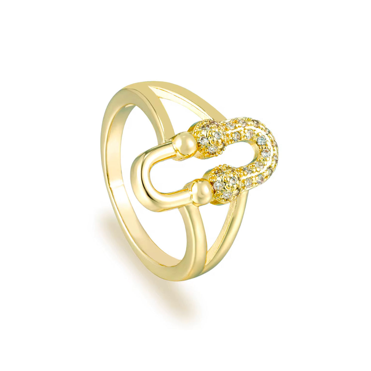 Juego de Joyería de Diseño en Latón Oro de 18K con Circonitas