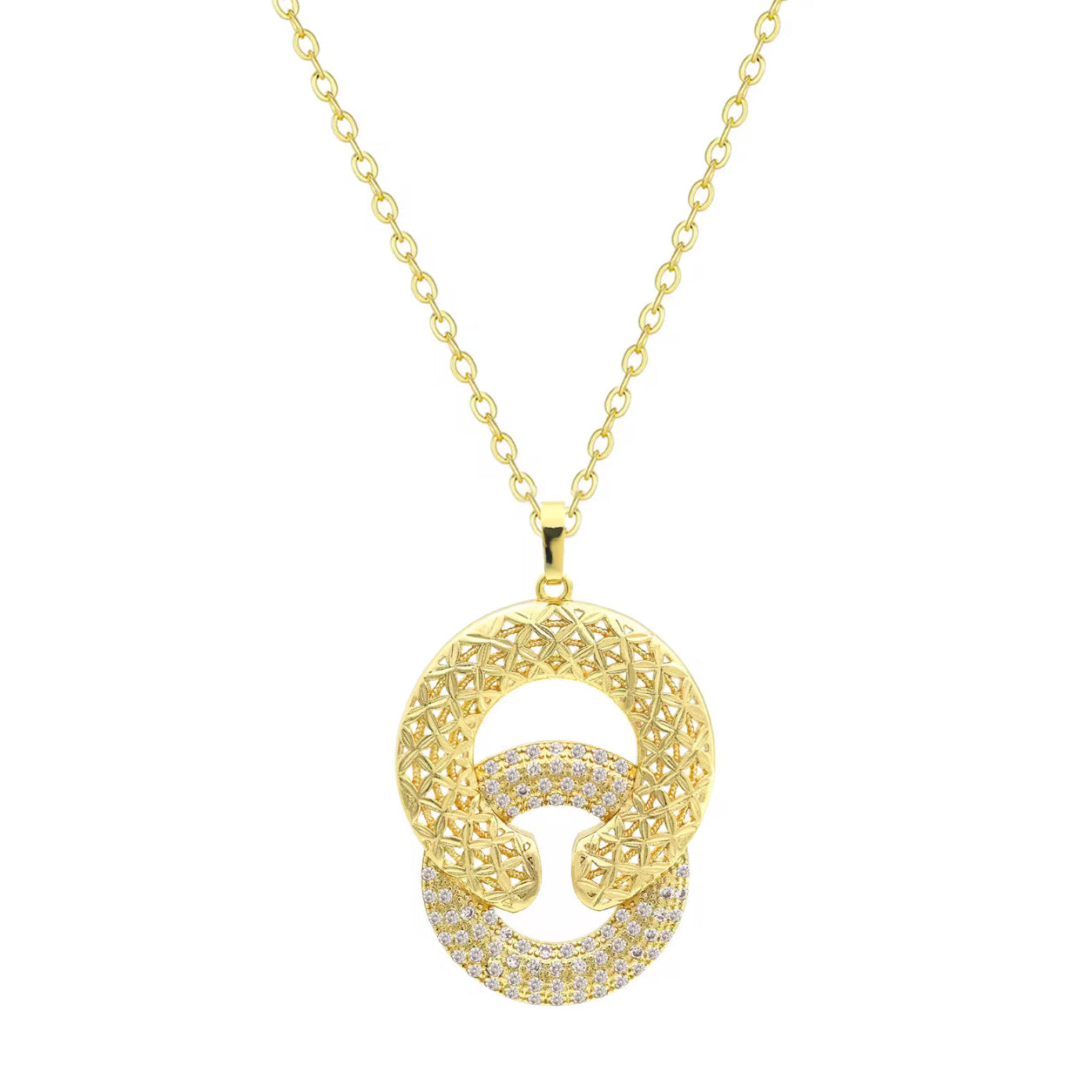 Conjunto de Joyería Geométrica en Oro de 18K - Estilo Dubái